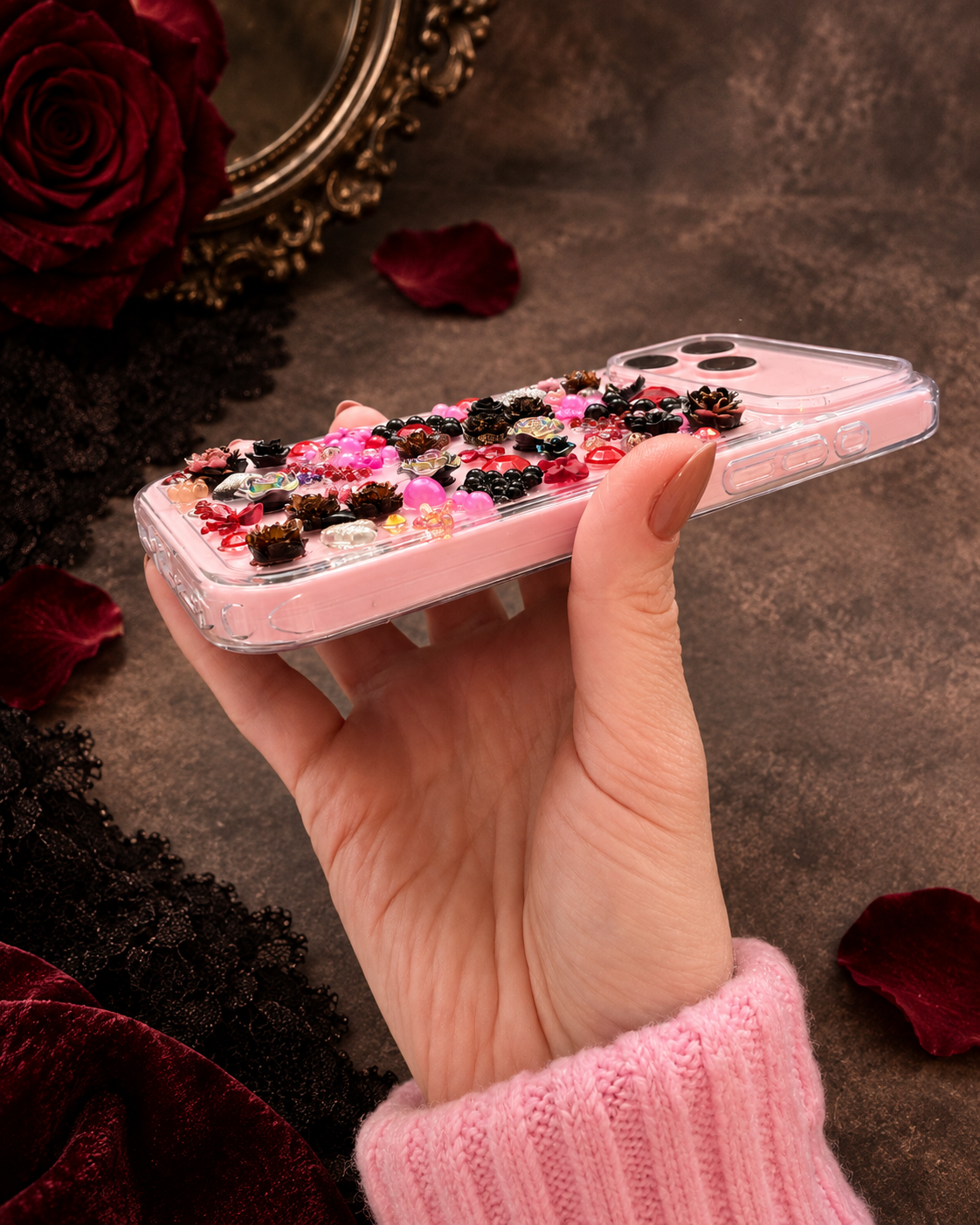 Burgundy Rose Slim Phone Case