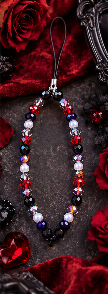 Dead Cute | Handmade Dark Iridescent Beaded Phone Charm