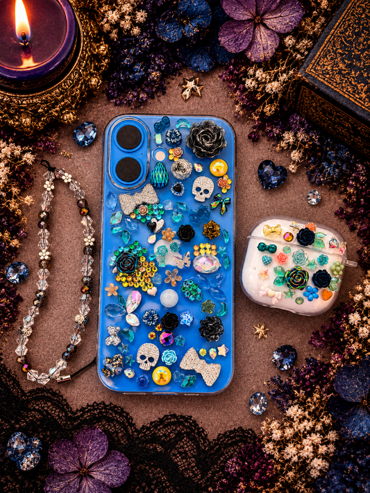 Gothic Jewel | Handmade Purple Gothic Beaded Phone Charm