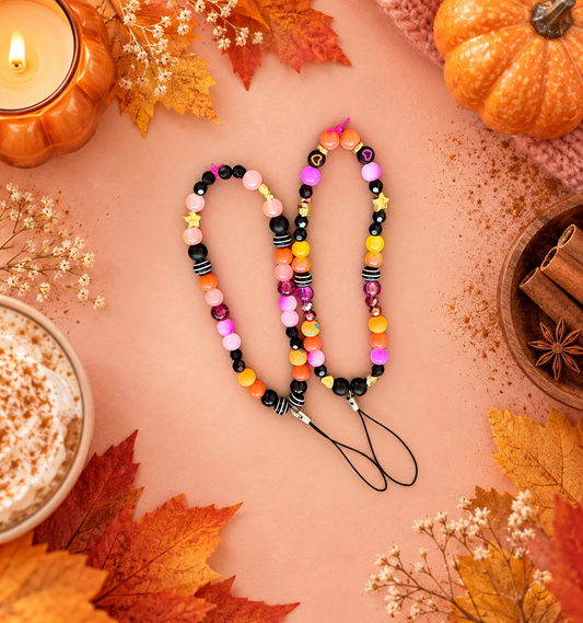 Pumpkin Spice? Never. | Handmade Halloween Beaded Phone Charm