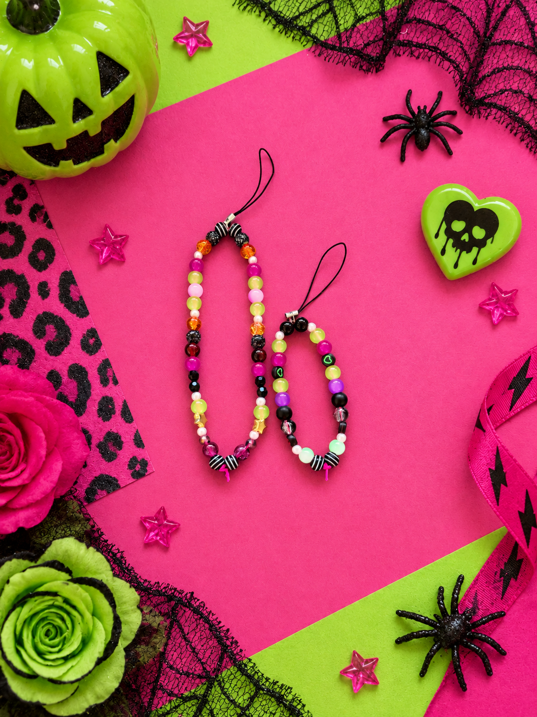 Trick or Clash | Handmade Colourful Halloween Beaded Phone Charm